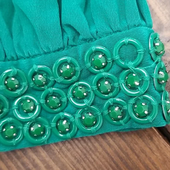 Trina Turk Emerald Long Sleeve Silk Dress - Picture 6 of 8